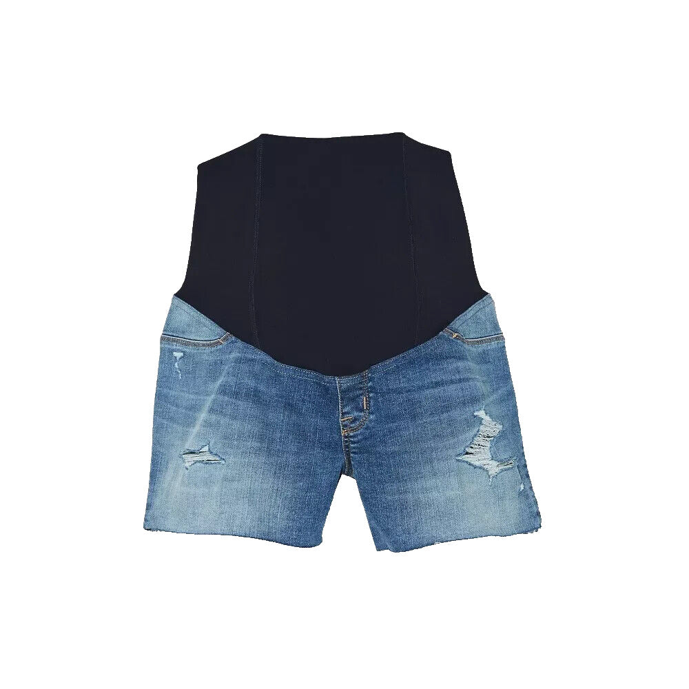 Over Belly Destruction Midi Maternity Jean Shorts Isabel Maternity by – SAM  AND ARCHIE