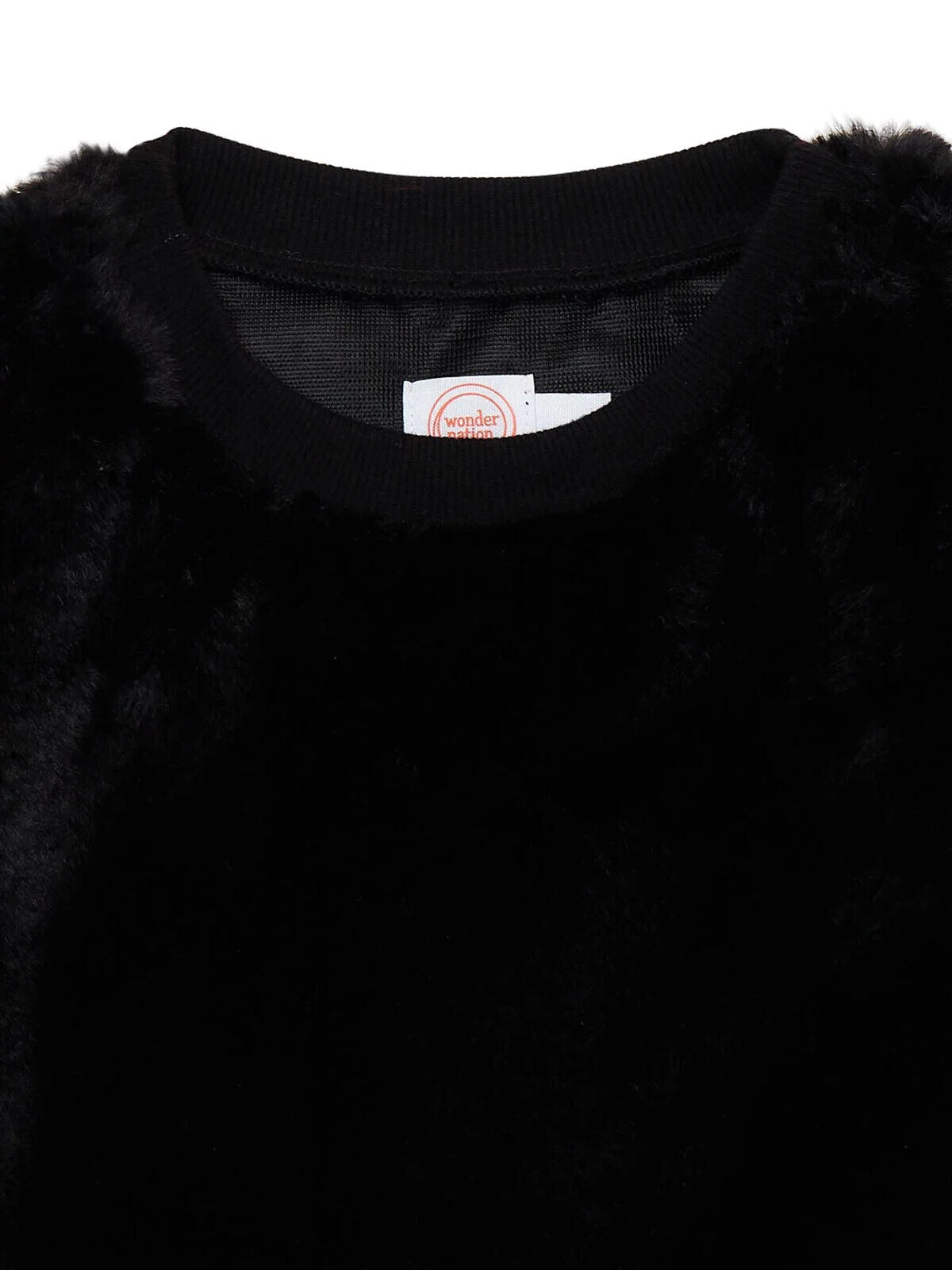 Wonder Nation Girls Faux Fur Plush Sweatshirt, Sizes 4-18 & Plus