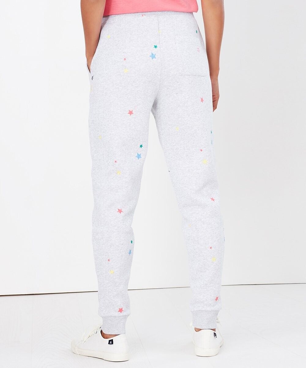 Joules White Star-Embroidered Kirsten Jersey Joggers Size 10