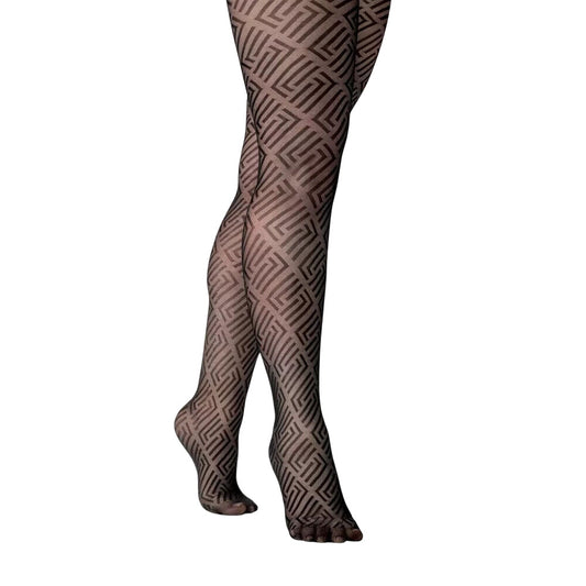 Women's Geo Square Sheer Tights - A New Day Black L/XL