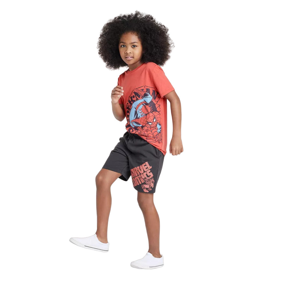 Boys Marvel Spider Man 2pc Top and Shorts Set Red Size XS