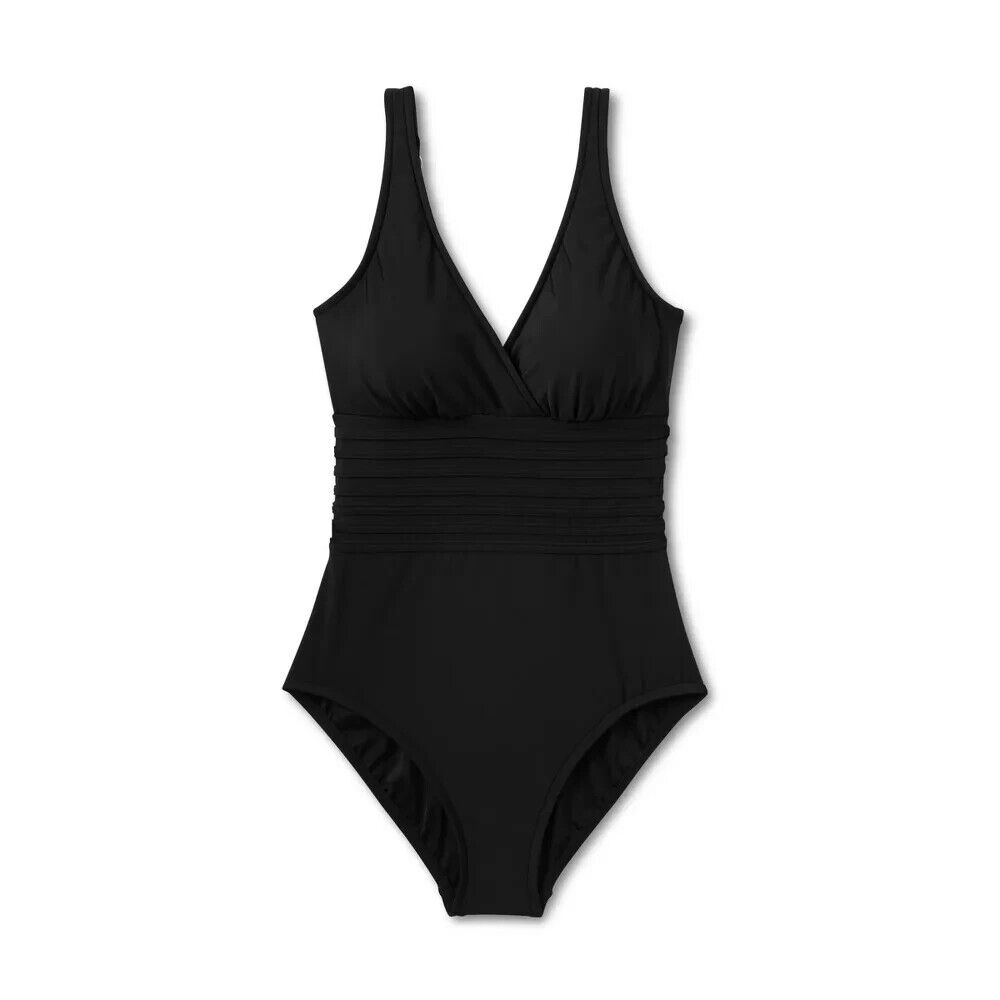 Women's UPF 50 Waist Detail Over the Shoulder One Piece Swimsuit  Aqua Green XL
