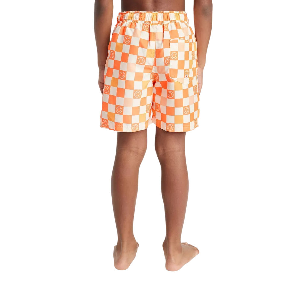 Boys Checkered Smile Swim Trunks Cat & Jack Orange Size XL