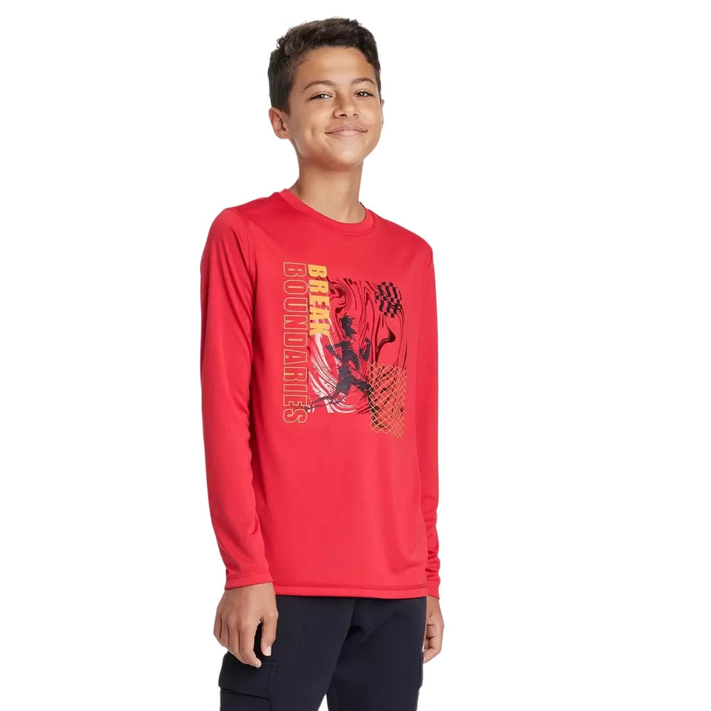 Boys Long Sleeve Break Boundaries Graphic T Shirt All in Motion Red Size XL