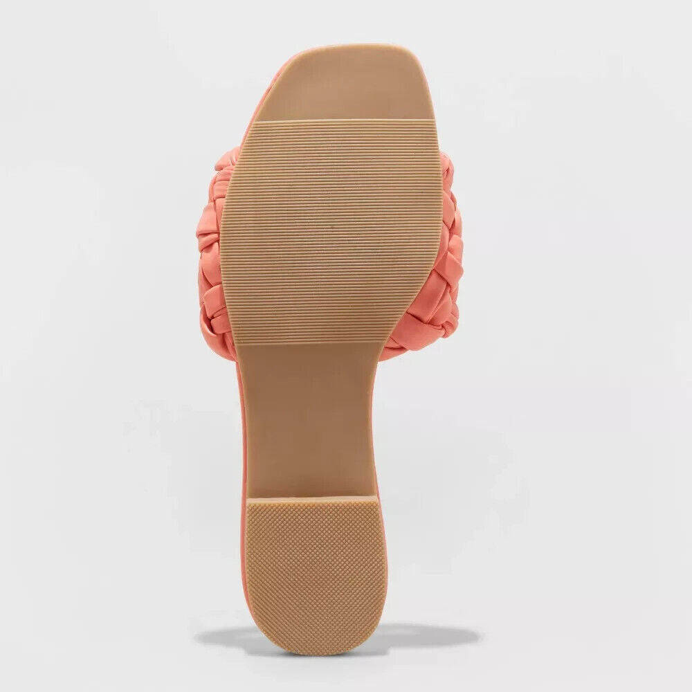 Women's Carissa Woven Slide Sandals - A New Day Pink 8.5