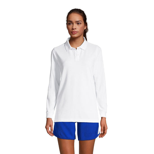 Women's Long Sleeve Mesh Polo Shirt Size S