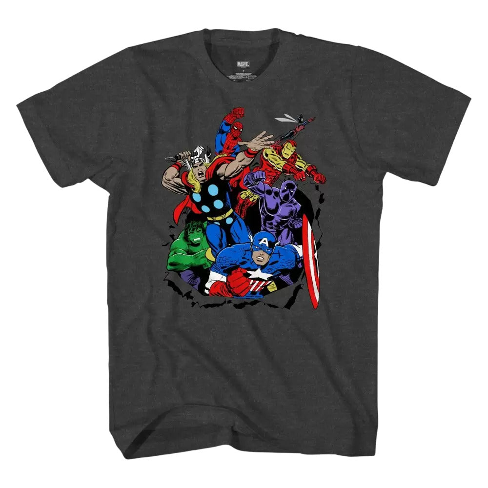 Boys Marvel Avengers Short Sleeve Graphic T Shirt Heathered Gray L