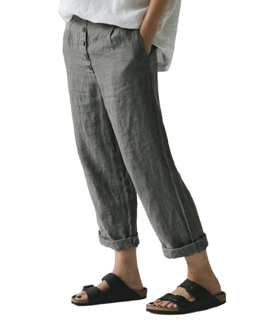 Pantalon Dark Gray Pocket Crop Pants Women Size L