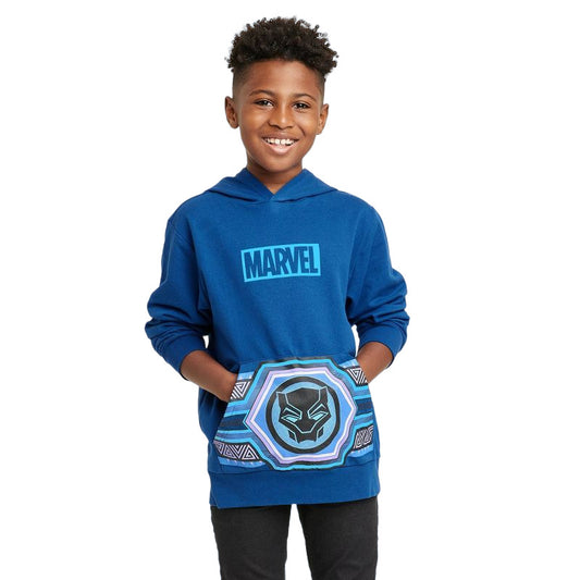 Boys Marvel Black Panther Fleece Sweatshirt Navy Blue Size S