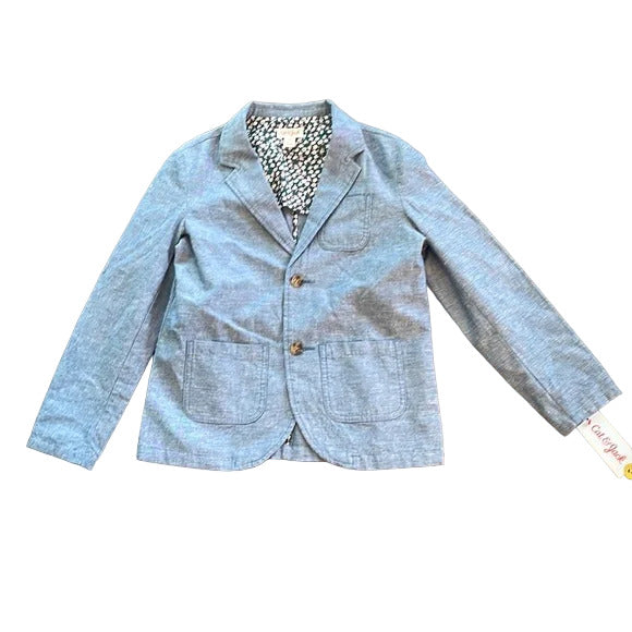 Boys' Long Sleeve Woven Pattern Blazer - Cat & Jack Blue Size S