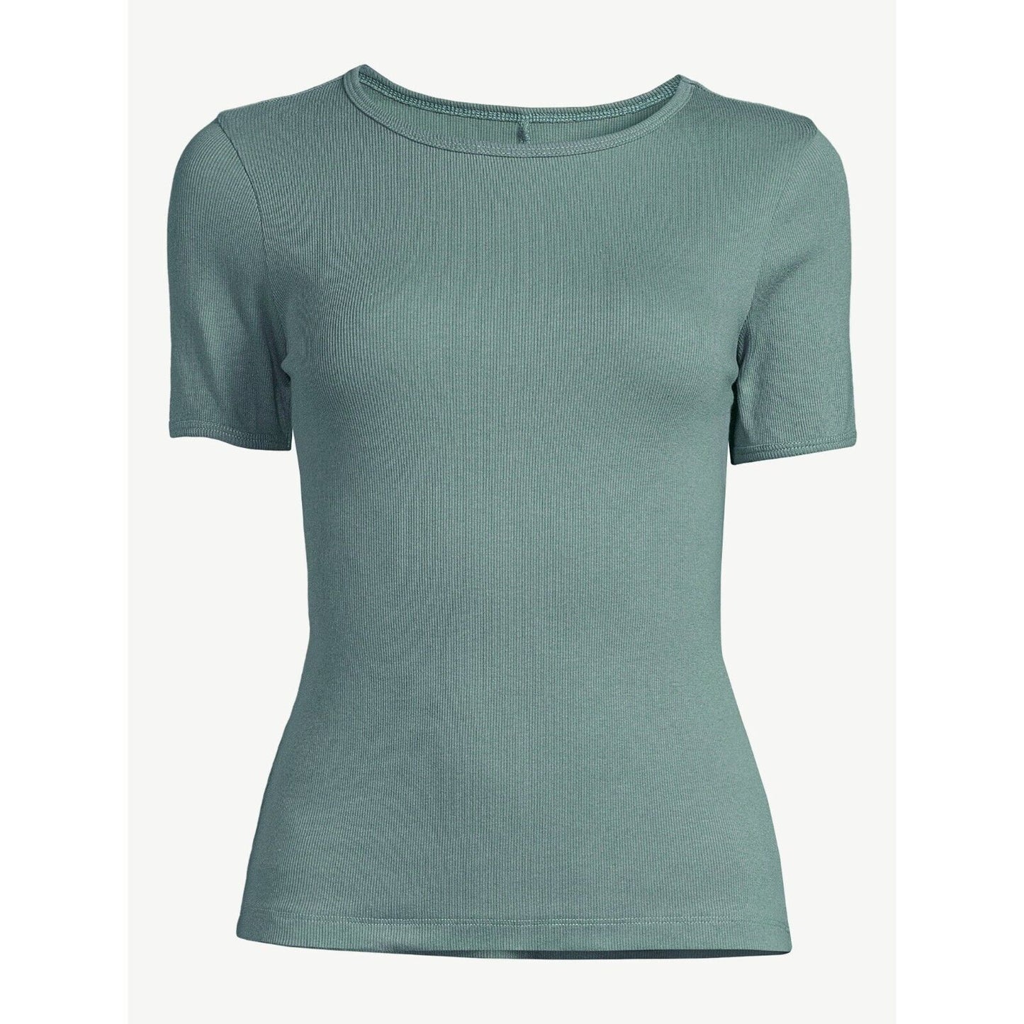 Free Assembly Women's Ribbed Crewneck Tee with Short Sleeves M