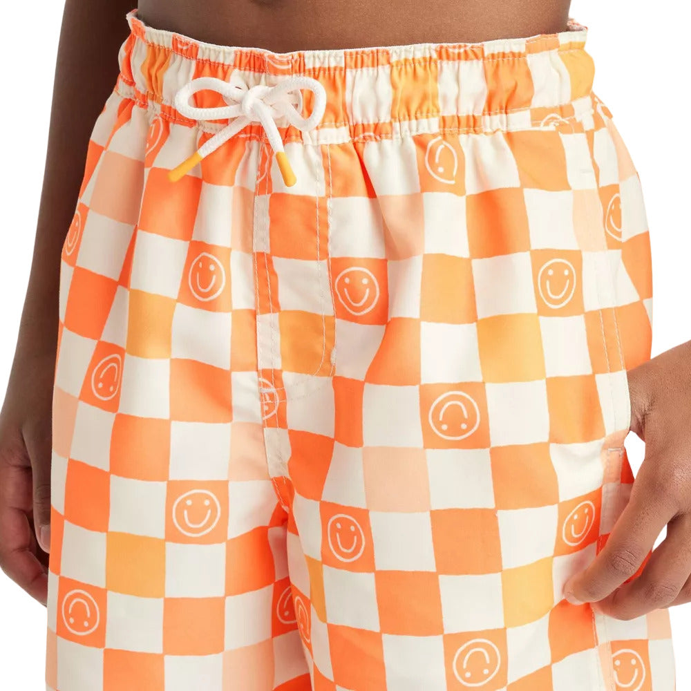 Boys Checkered Smile Swim Trunks Cat & Jack Orange Size XL