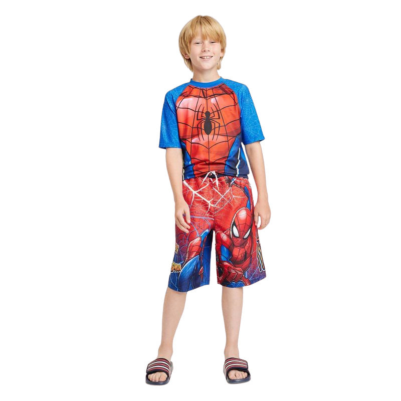 Boys Marvel Spider Man Swim Shorts Navy Blue Size M