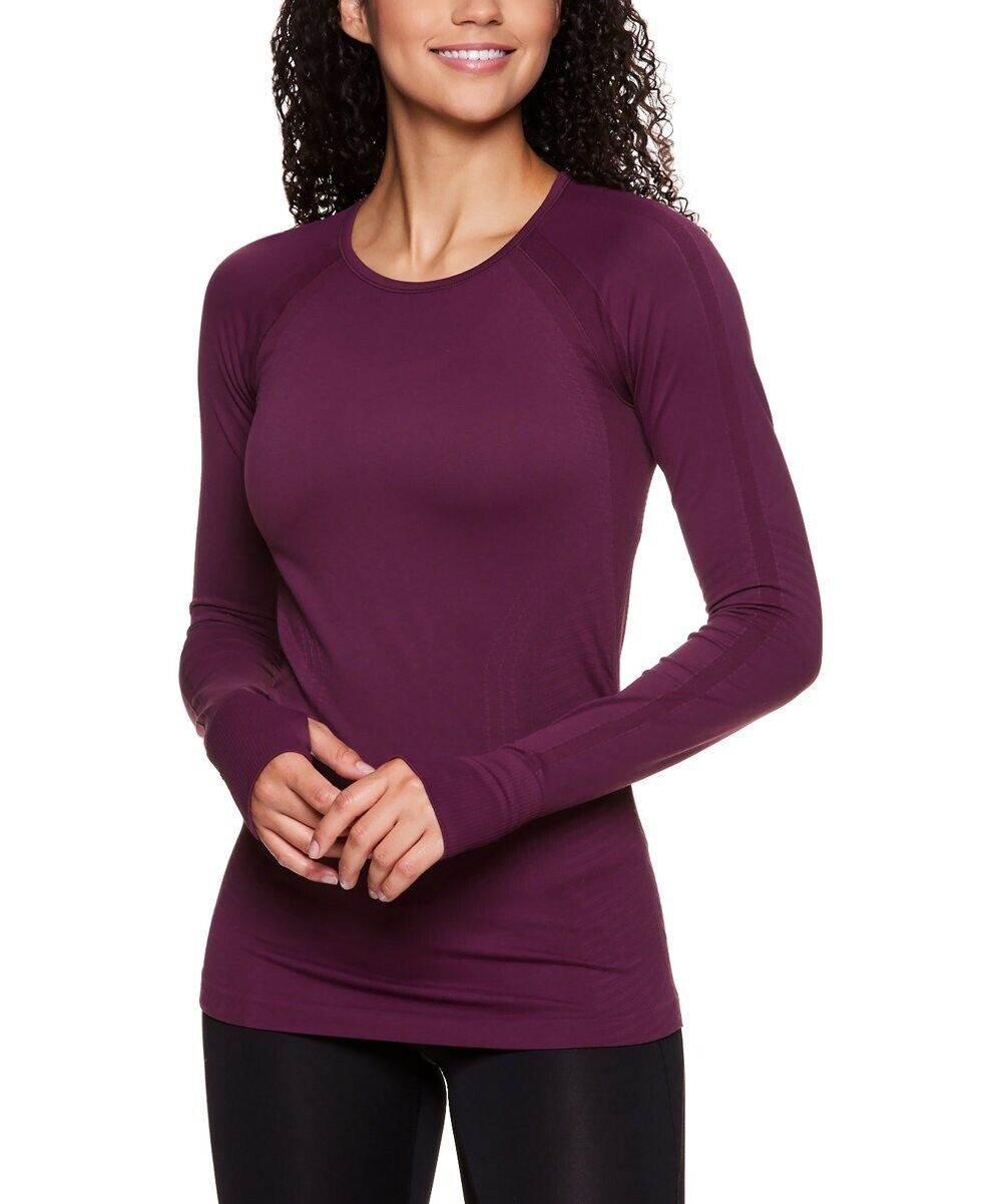 Gaiam | Mauve Wine Warrior Seamless Long-Sleeve Top Size S