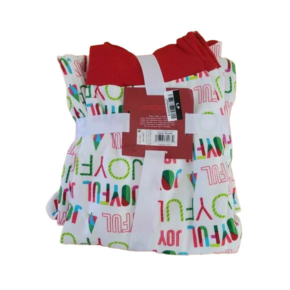 Women's Holiday Joyful Print Matching Family Pajama Set - Wondershop Cream 2X, I