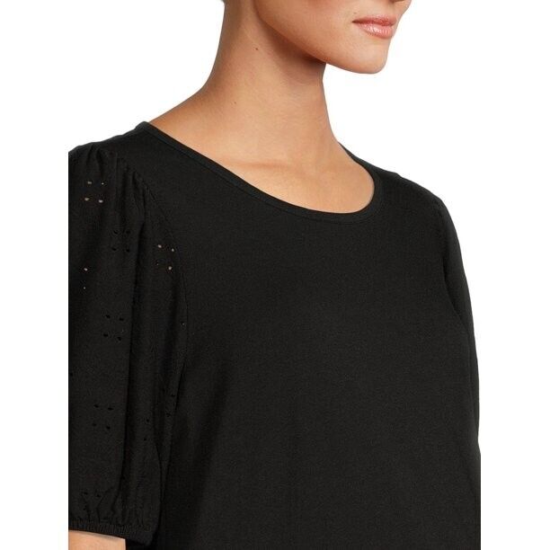 Time and Tru Women's Maternity Eyelet Sleeve Top