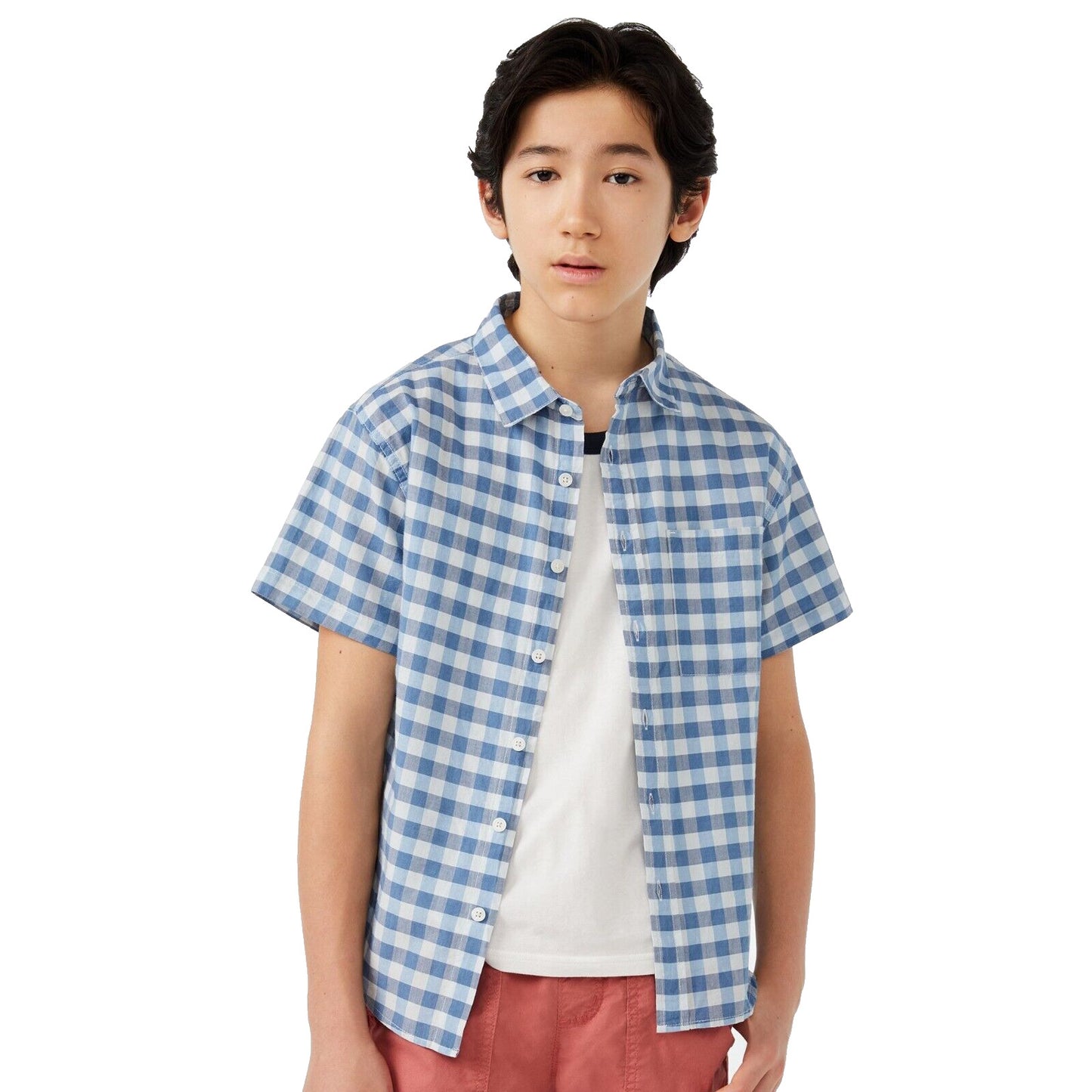 Free Assembly Boys Madras Button Down Shirt L