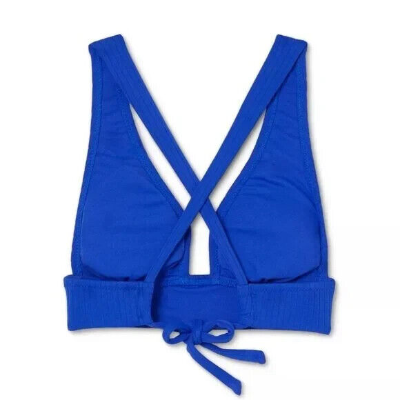 Women's Tall Triangle Ribbed Bikini Top Shade & Shore Cobalt S Blue