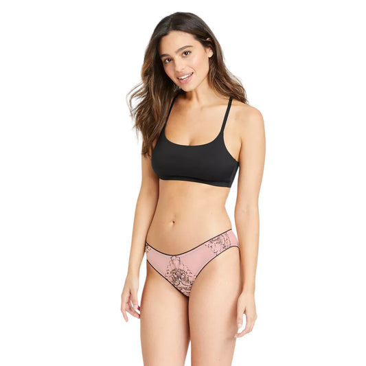 Women's Lace and Mesh Cheeky Underwear - Auden Rose L Pink