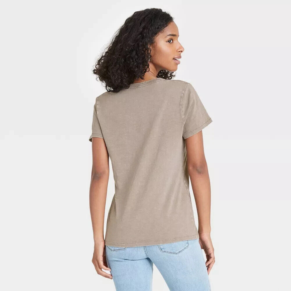 Women's Short Sleeve V-Neck T-Shirt - Universal Thread Gray XL