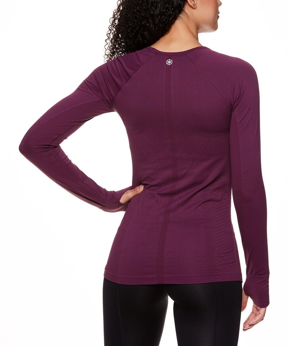 Gaiam | Mauve Wine Warrior Seamless Long-Sleeve Top Size S