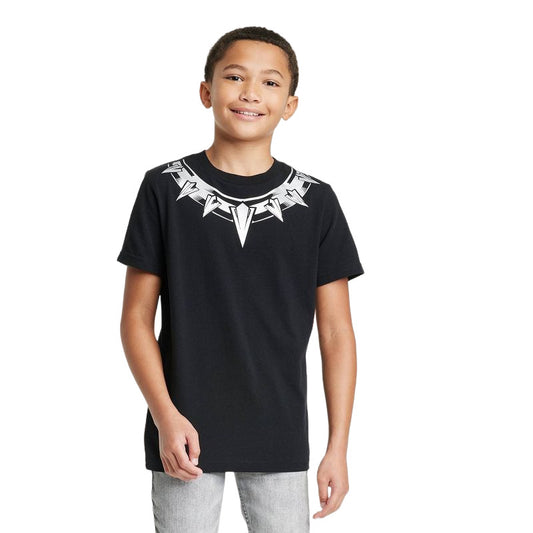 Boys Marvel Black Panther Costume Short Sleeve Graphic T Shirt Black Size XS