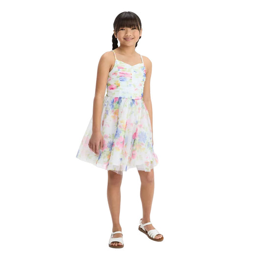 Zenzi Girls Sleeveless Floral Dress White Size XL