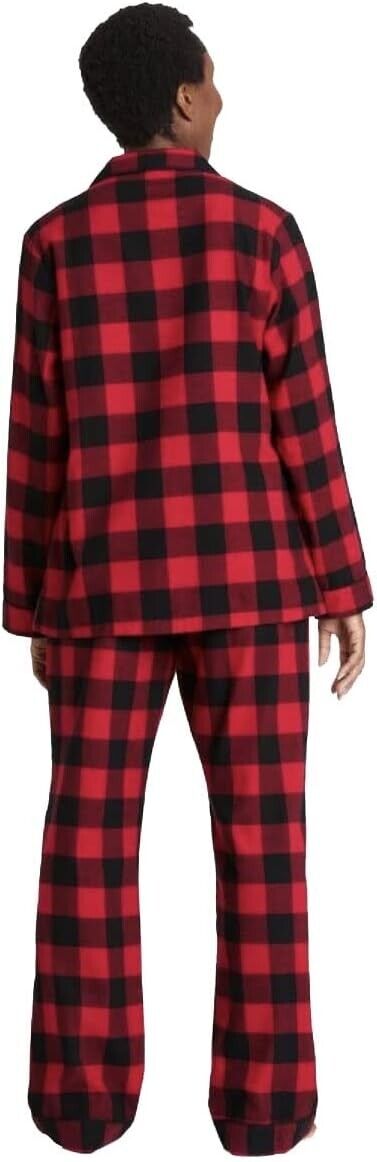 Women's Holiday Buffalo Check Plaid Flannel Matching Family Pajama Set XXL