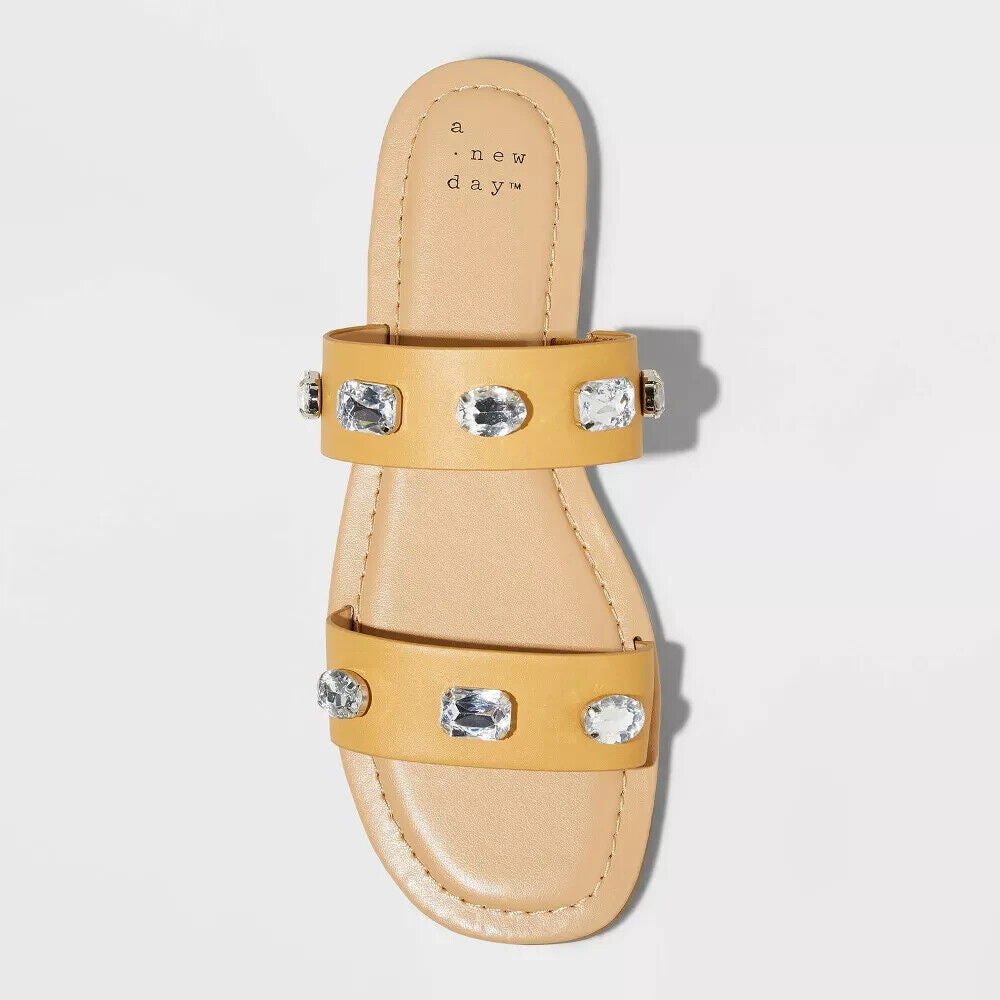 Women Brit Two Band Embellished Sandals A New Day 7.5
