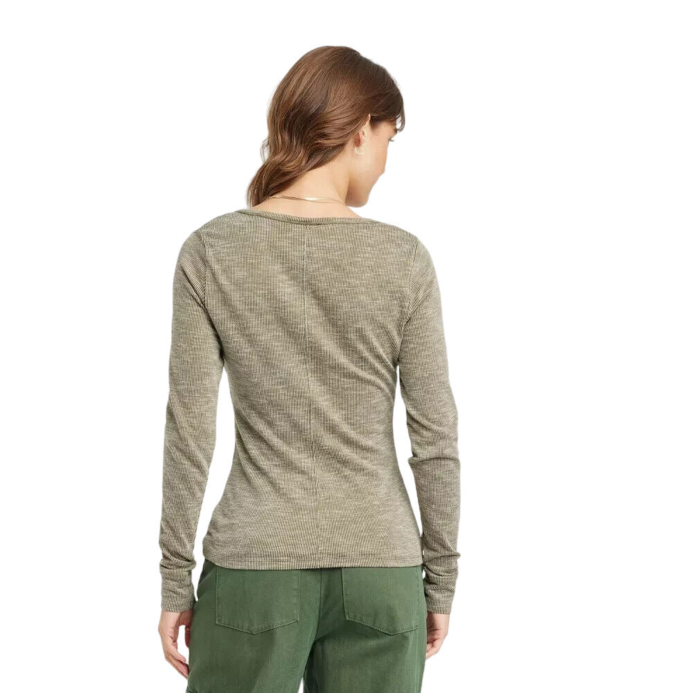 Women's Long Sleeve Henley Neck Shirt - Universal Thread™ Size XL