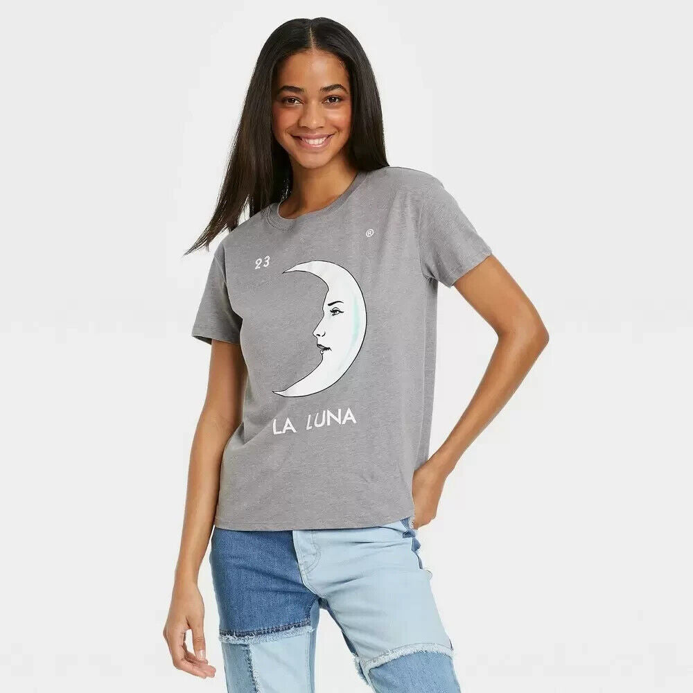 Women's La Luna Short Sleeve Graphic T-Shirt - Heather Gray XS