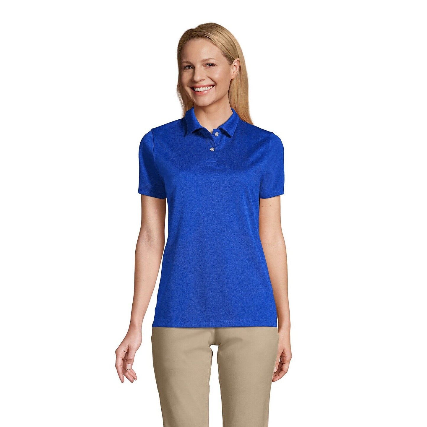 Women's Short Sleeve Poly Pique Polo Shirt Size M