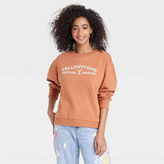 Women's Yellowstone Dutton Ranch Graphic Sweatshirt - Brown XS
