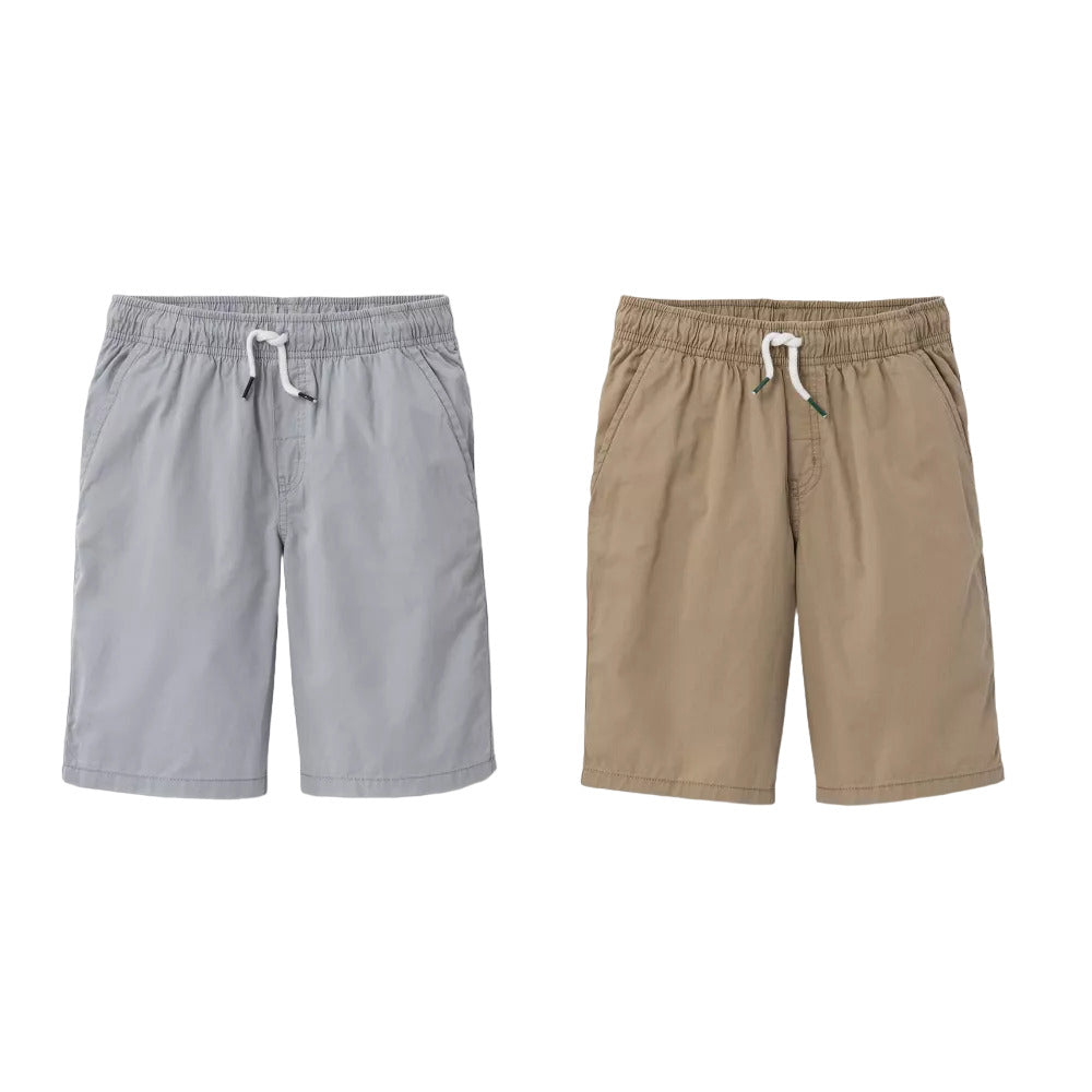 Boys 2pk Pull On Woven Shorts Cat & Jack Light Khaki/Gray Husky Size XL