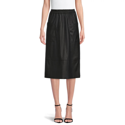 The Get Women's Faux Leather Midi Skirt M