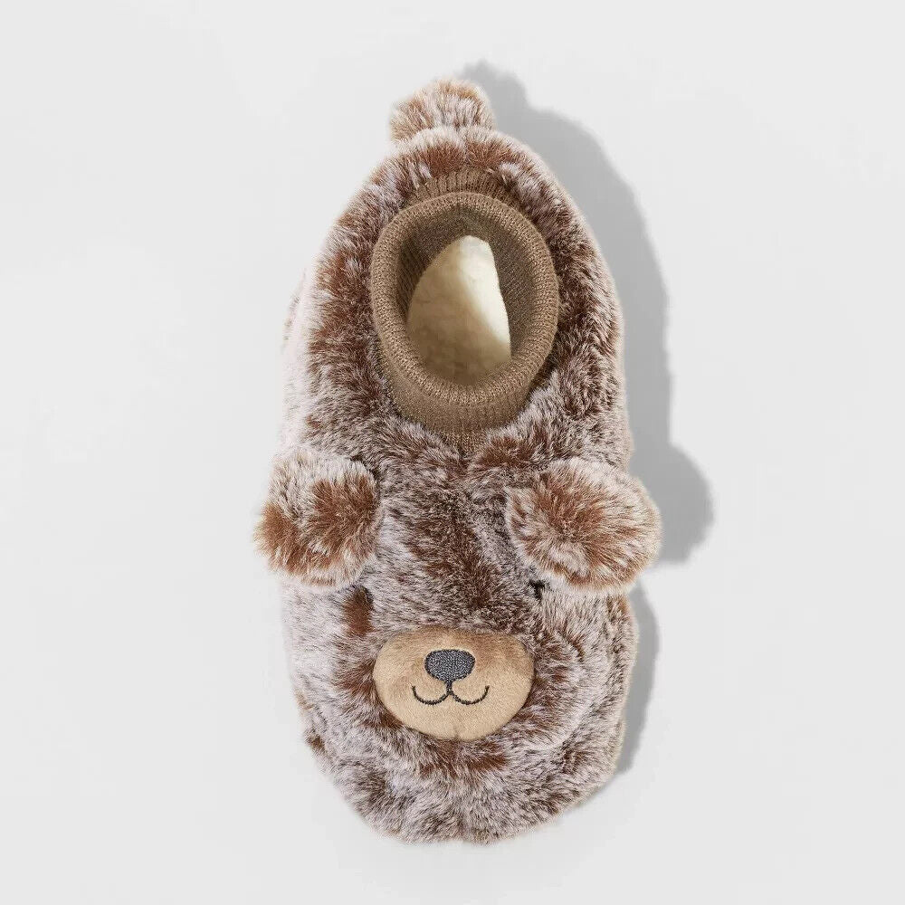 Toddler Finley Bear Slippers - Cat & Jack Brown S