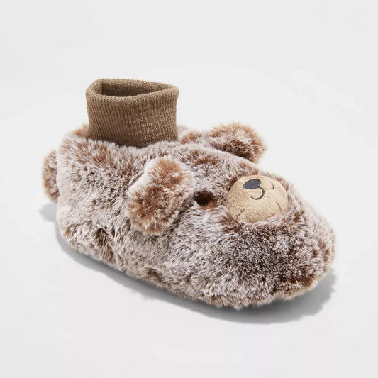 Toddler Finley Bear Slippers - Cat & Jack Brown S