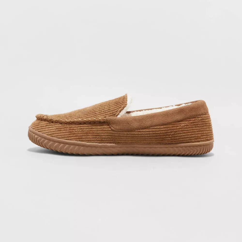 Men's Arlo Moccasin Slippers - Goodfellow & Co Chestnut S, Brown