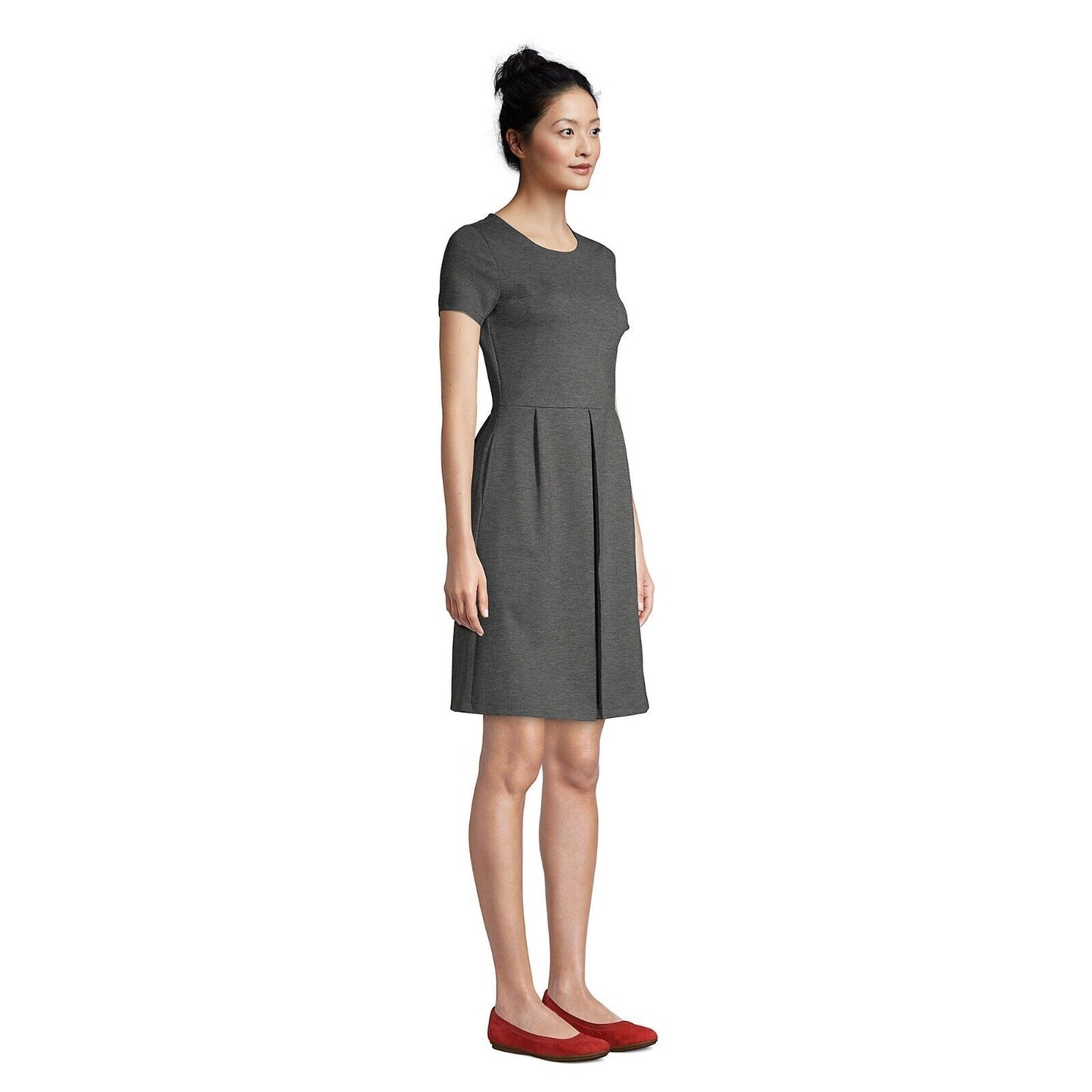 School Uniform Women's Short Sleeve Ponte Dress Top of Knee size 8