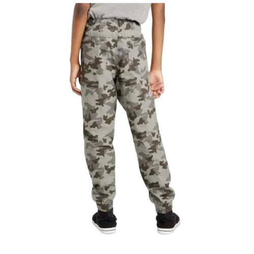 Boys Jersey Lined Pull On Jogger Fit Pants Cat & Jack Camo Green Size 10