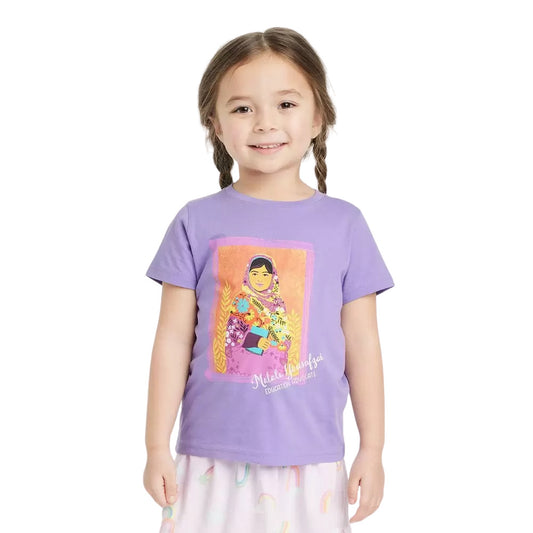 Toddler Piccolina Malala Yousafzai Short Sleeve Graphic T Shirt Purple 2T
