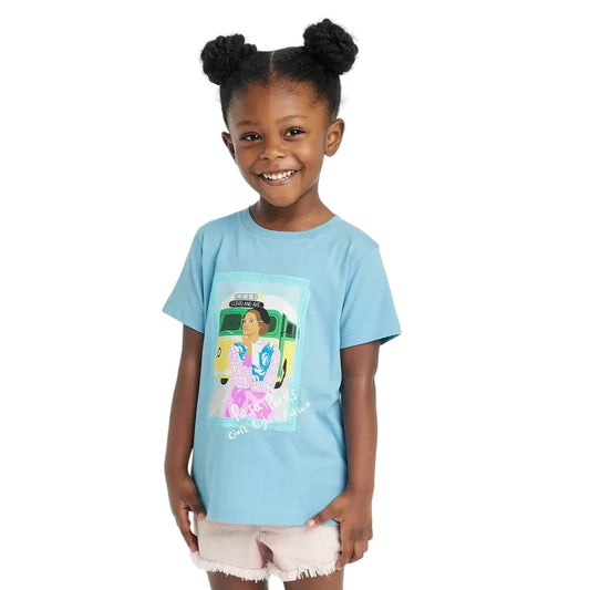 Toddler Piccolina Rosa Parks Short Sleeve Graphic T-Shirt Blue Size 4T