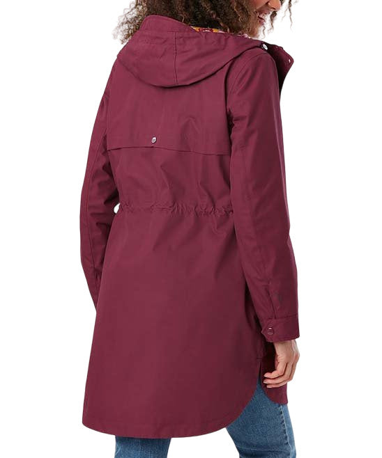 Joules Dark Purple Loxley Zip-Up Hooded Raincoat Size 6