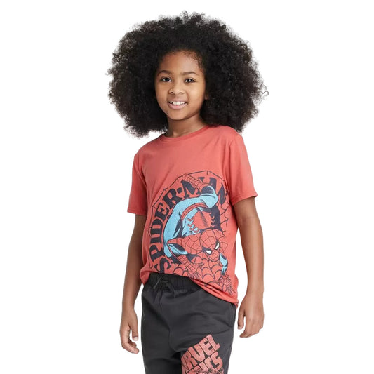 Boys Marvel Spider Man 2pc Top and Shorts Set Red Size XS