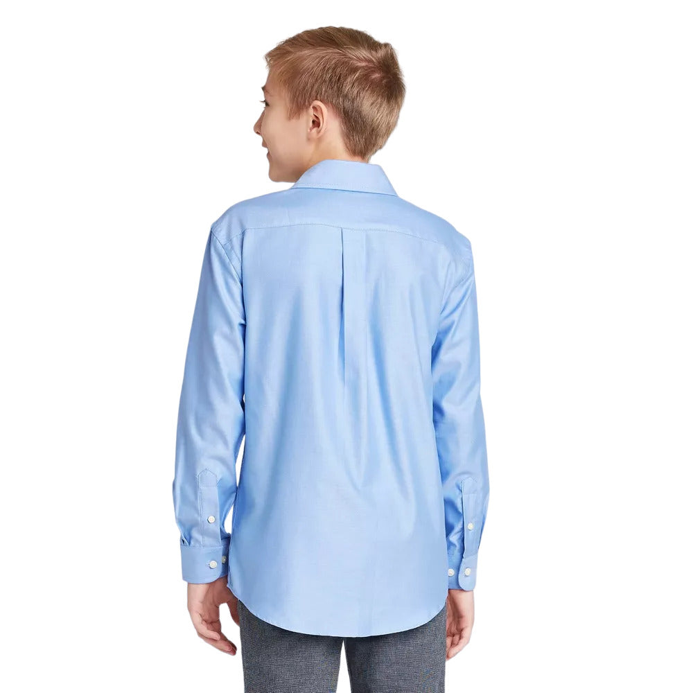 Boys Long Sleeve Button Down Shirt Cat & Jack Light Blue M