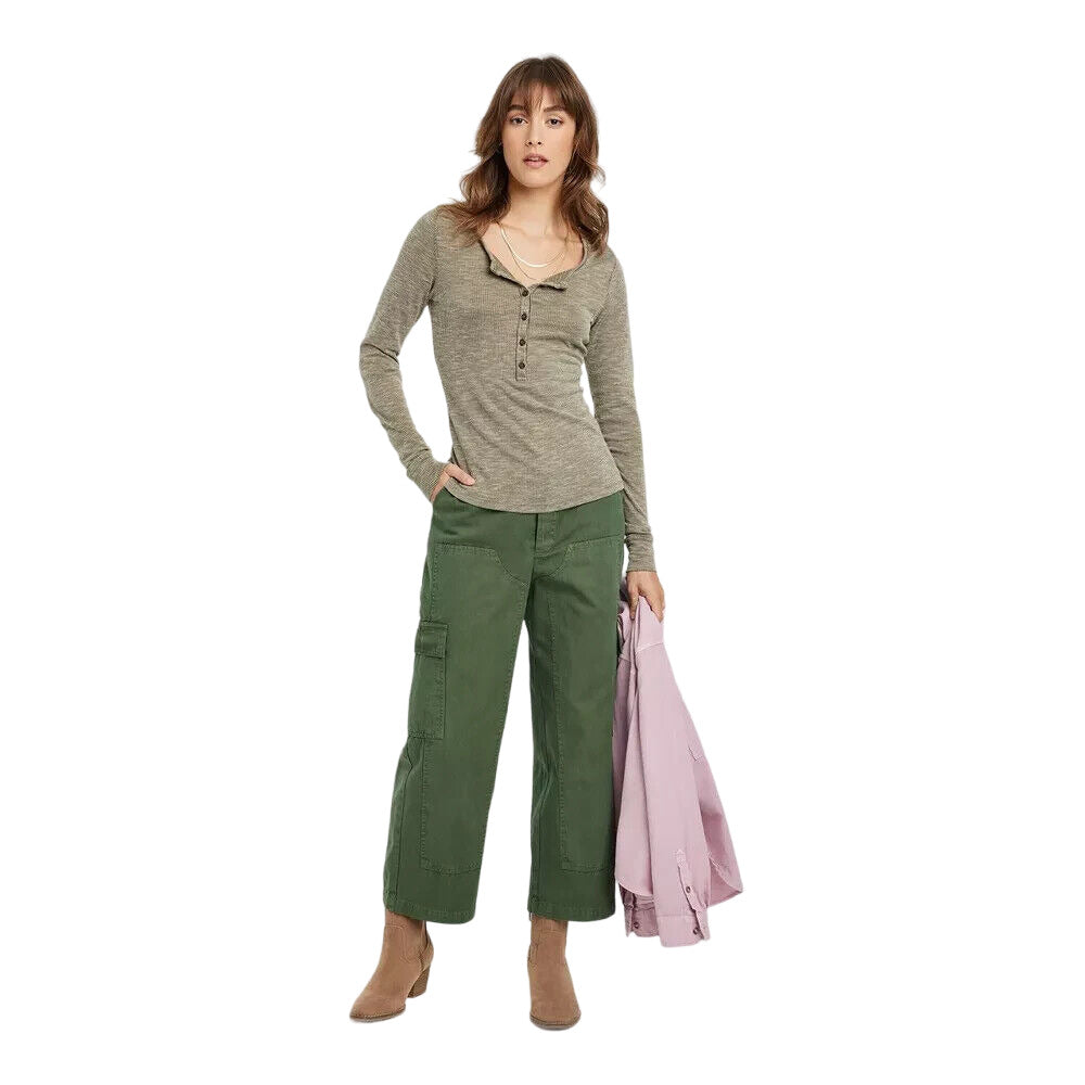 Women's Long Sleeve Henley Neck Shirt - Universal Thread™ Size XL