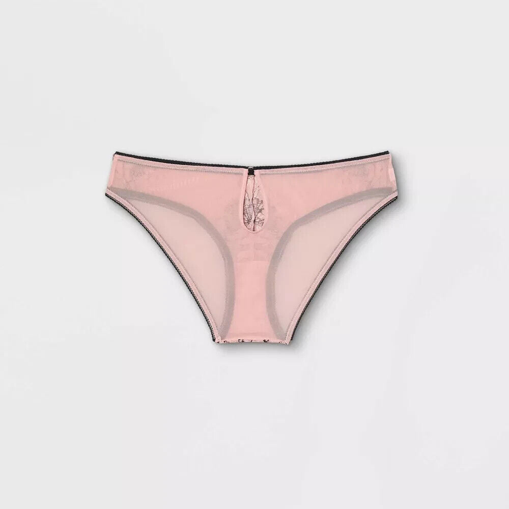 Women's Lace and Mesh Cheeky Underwear - Auden Rose L Pink