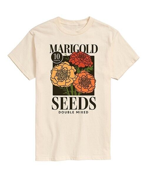 Instant Message Women's Cream 'Marigold Seeds' Floral Boyfriend Tee Women Size M