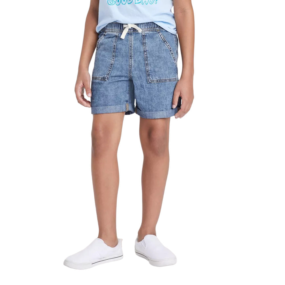 Boys Classic Above the Knee Pull On Shorts Cat & Jack Medium Wash Size S