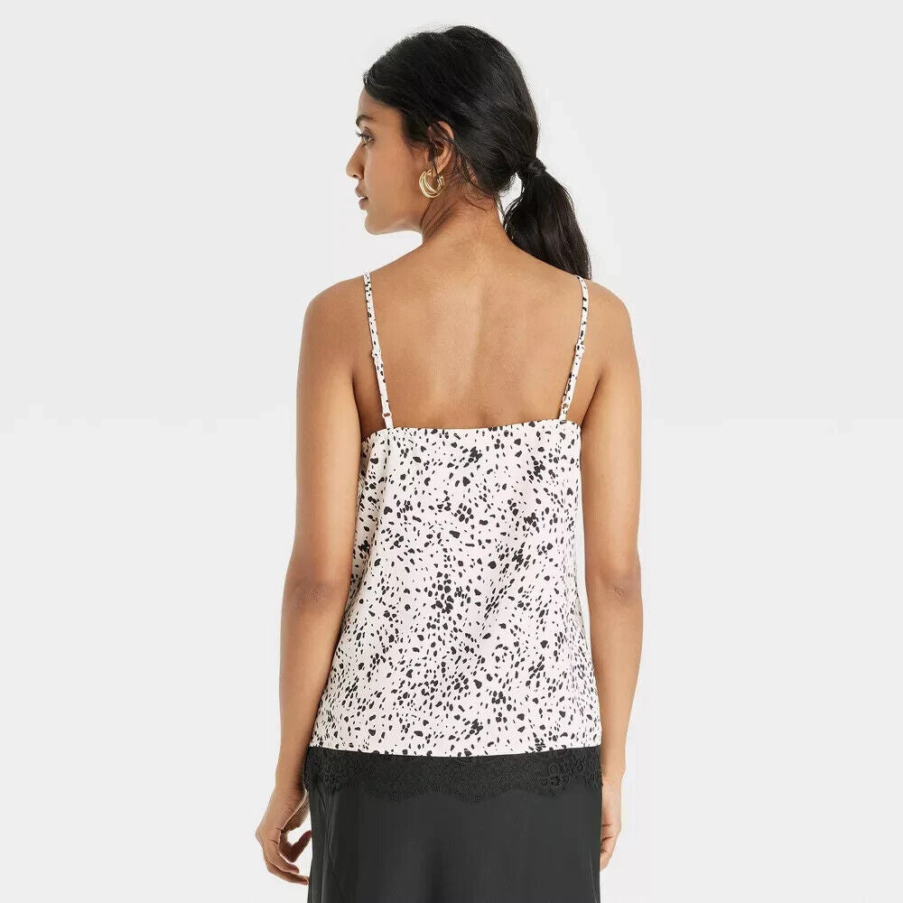 Women's Woven Cami - A New Day Tan Leopard Print M